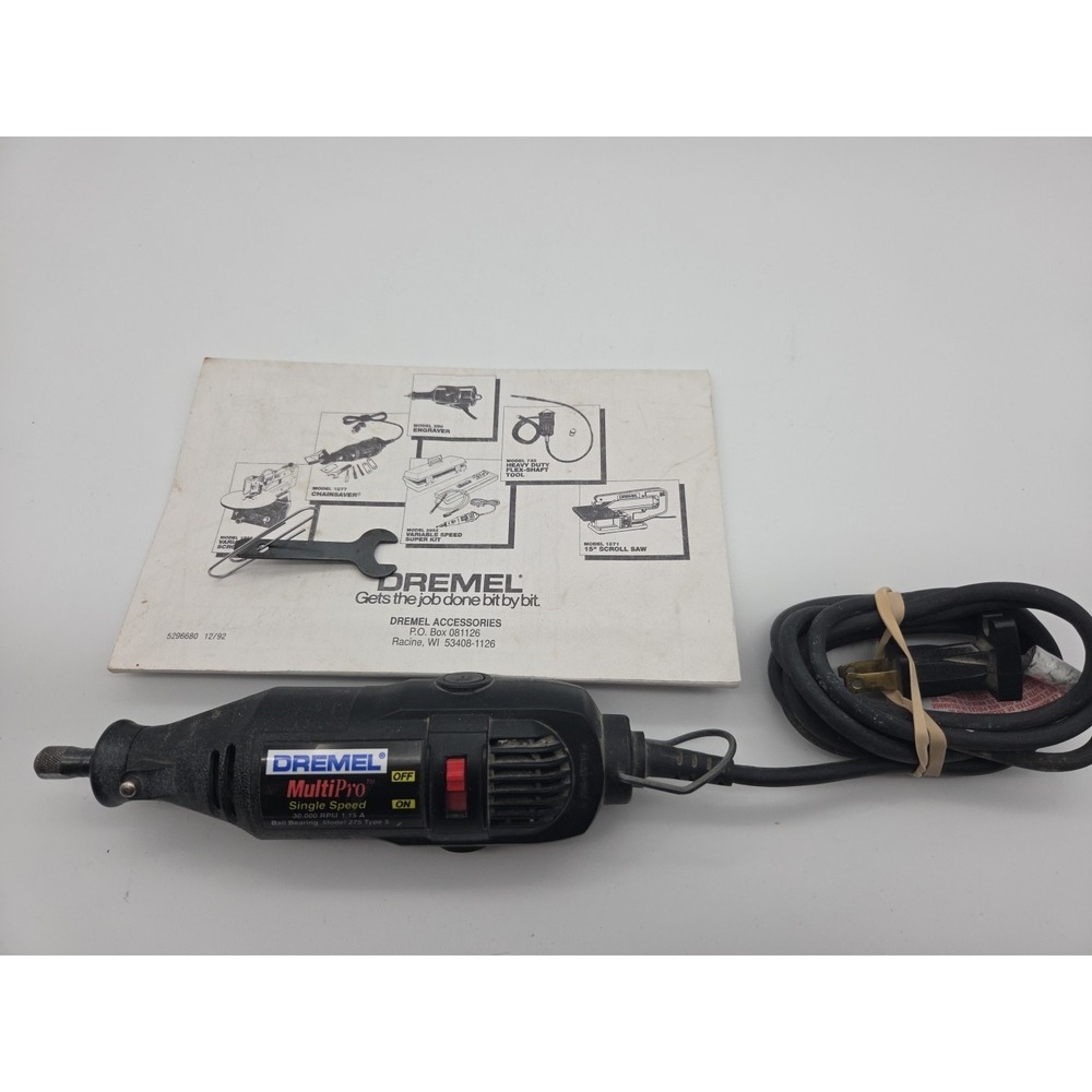 Dremel MultiPro Single Speed Ball Bearing Model 275 Type 5 W/ Manual TESTED WORK